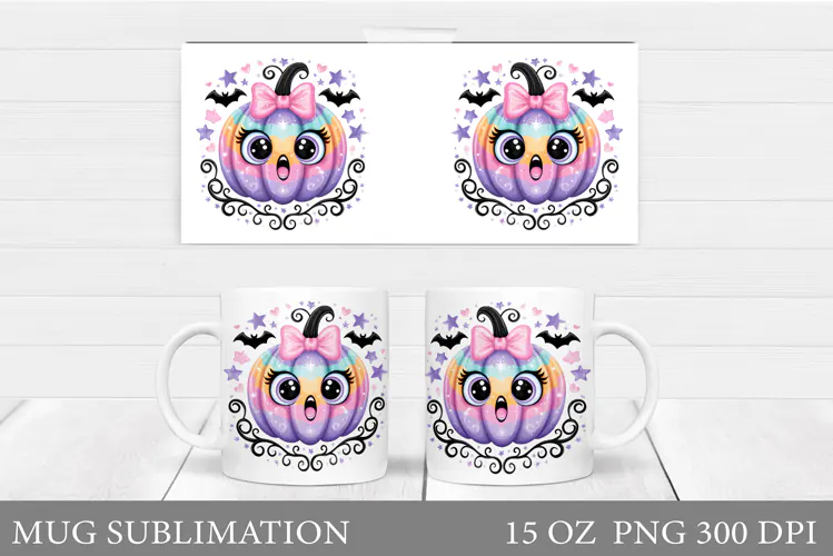 Funny Pumpkin Mug Design. Halloween Mug Sublimation