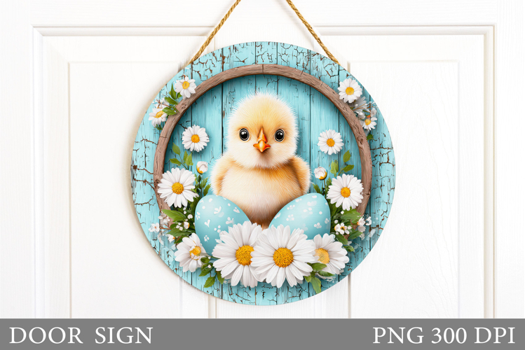 Easter Chick Door Sign Design. Easter Door Sign Sublimation
