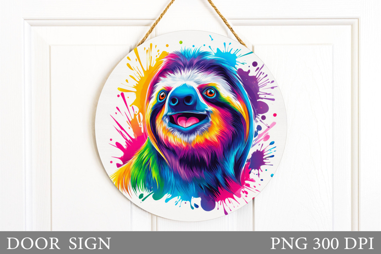 Sloth Door Sign Design. Sloth Sublimation