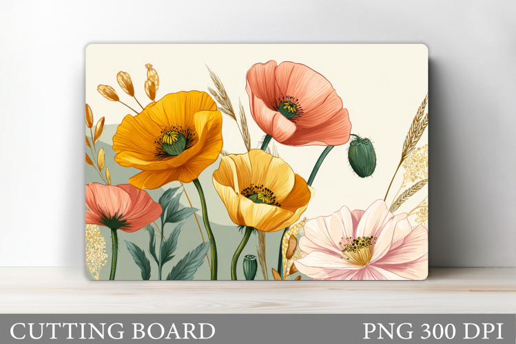 Flowers Cutting Board Sublimation. Wildflowers Cutting Board