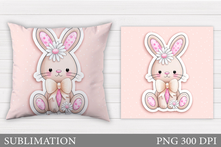 Cute Bunny Pillow Design. Cute Bunny Sublimation
