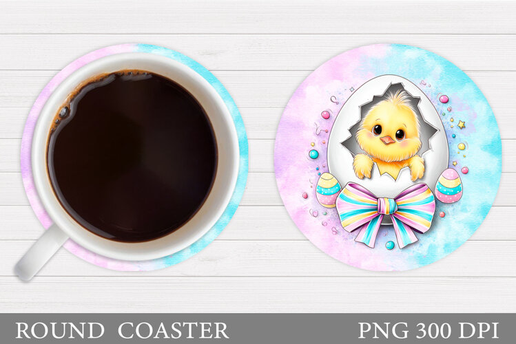 Easter Chick Coaster Design. Easter Coaster Sublimation example image 1