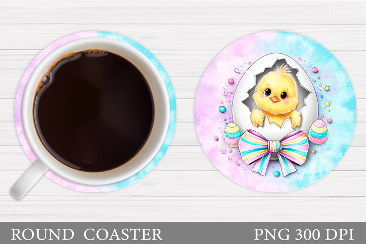 Easter Chick Coaster Design. Easter Coaster Sublimation