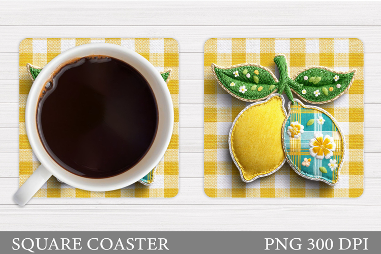 Patchwor Lemons Coaster. Lemons Sublimation