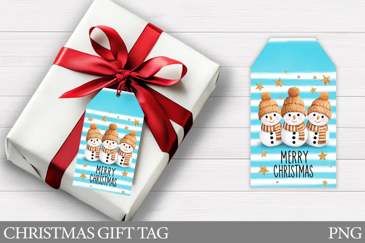 Christmas Snowman Gift Tag. Christmas Gift Tag Design