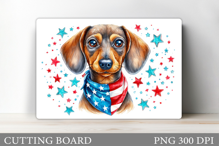 Patriotic Dog Cutting Board. Patriotic Cutting Board Design
