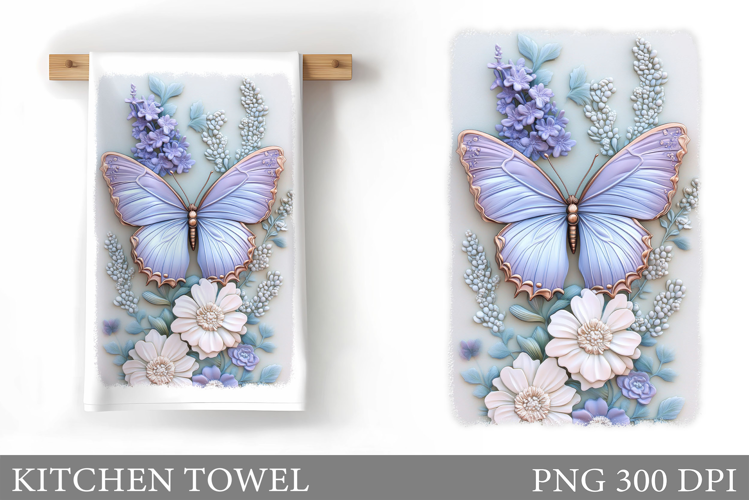 Butterfly Kitchen Towel Design. Butterfly Sublimation