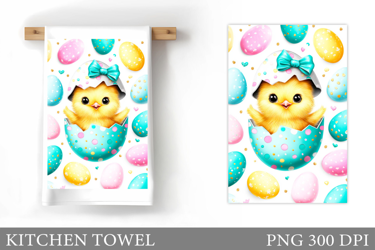 Easter Chick Kitchen Towel. Chick Easter Kitchen Towel