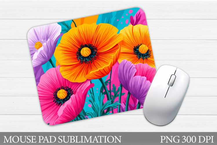 Flowers Mouse Pad Sublimation. Floral Mouse Pad Design example image 1