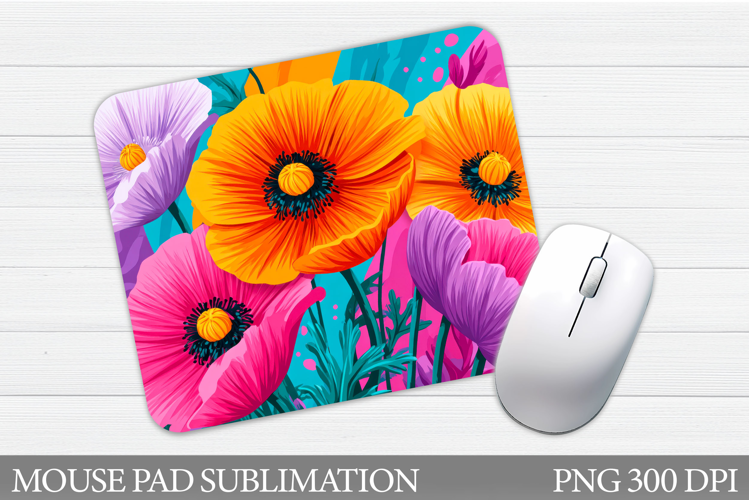 Flowers Mouse Pad Sublimation. Floral Mouse Pad Design