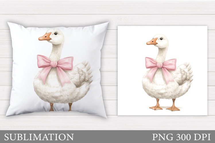 Cute Goose Sublimation. Funny Goose Pillow Design