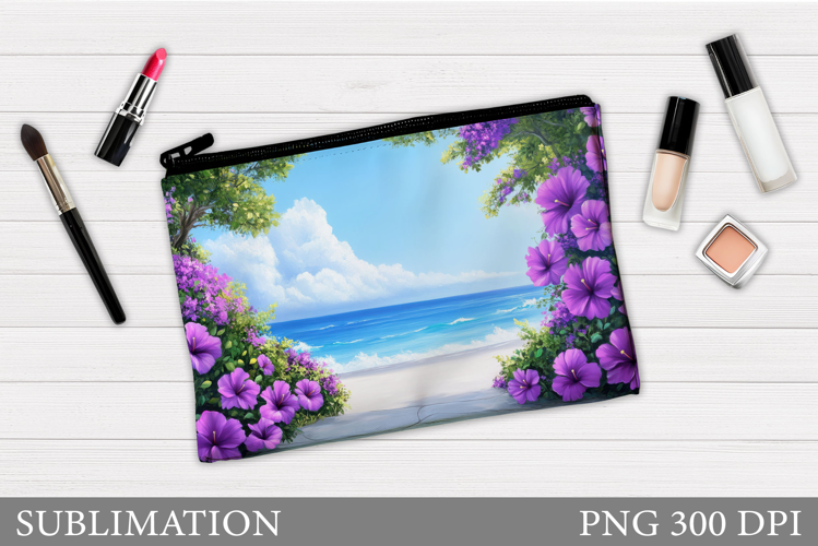 Flowers Makeup Bag Design. Flowers Cosmetics Bag Sublimation