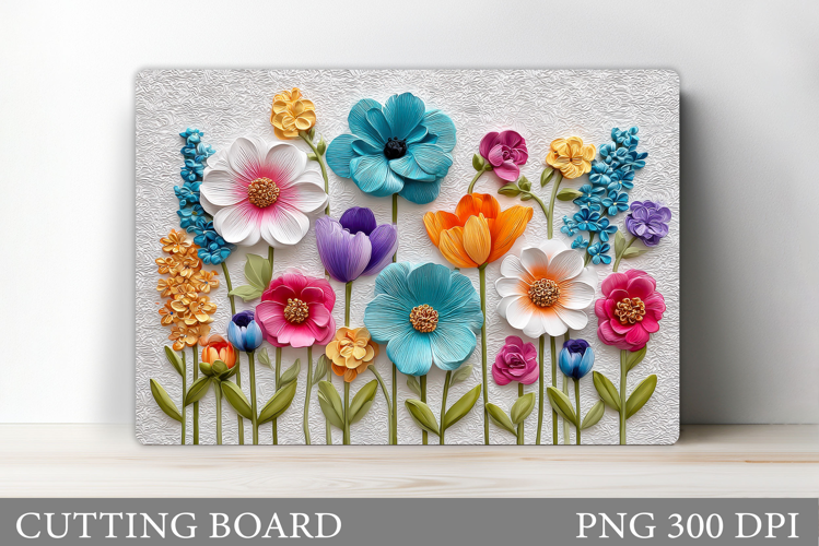 Wildflowers Cutting Board. Flowers Cutting Board Sublimation