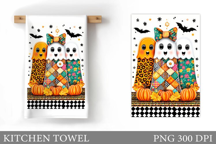 Ghost Kitchen Towel. Halloween Kitchen Towel Design example image 1