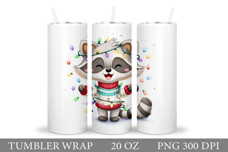 Christmas Raccoon Tumbler. Christmas Tumbler Sublimation