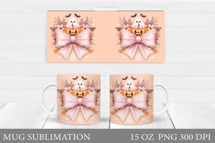 Ghost Mug Sublimation. Halloween Mug Design