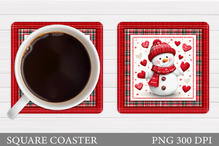 Cute Snowman Coaster. Christmas Coaster Sublimation