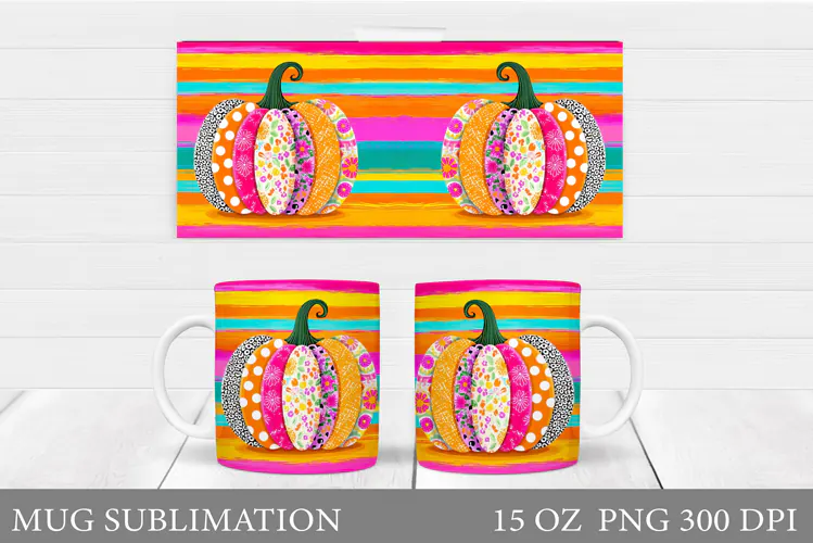 Pumpkin Mug Design. Pumpkin Mug Sublimation
