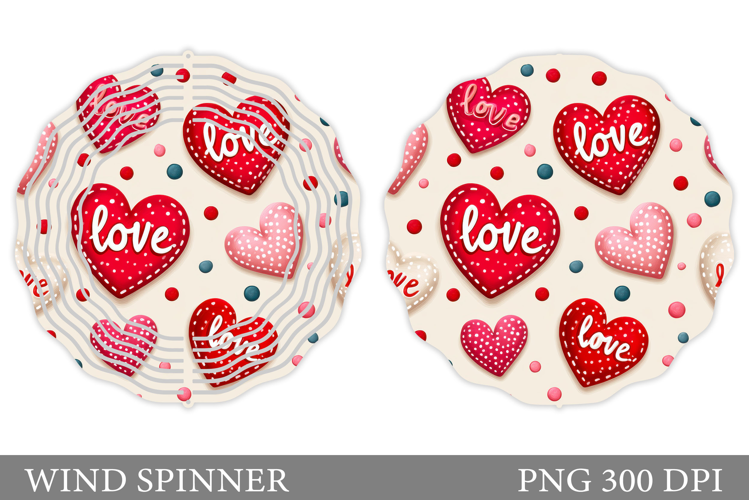 Hearts Wind Spinner Sublimation. Valentines Wind Spinner