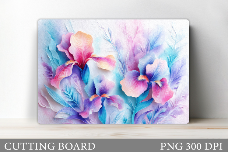 Irises Cutting Board. Floral Cutting Board Sublimation