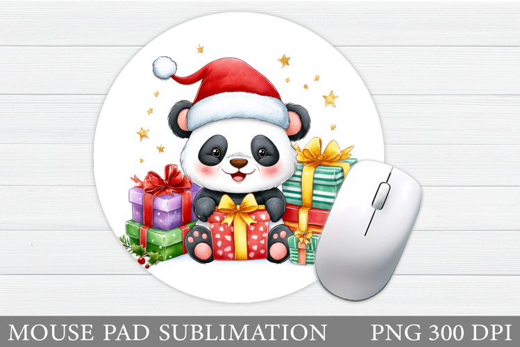 Cute Panda Mouse Pad Design. Christmas Mouse Pad Sublimation