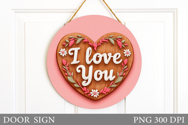 Valentines Day Door Sign. Hearts Door Sign Sublimation