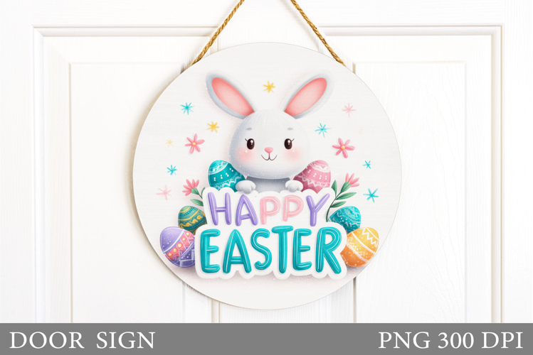 Easter Bunny Door Sign Sublimation. Easter Door Sign Design
