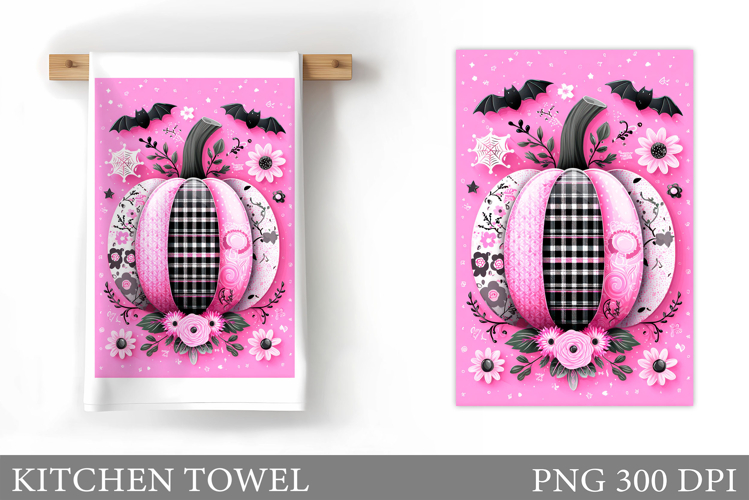 Pumpkin Kitchen Towel. Fall Kitchen Towel Sublimation