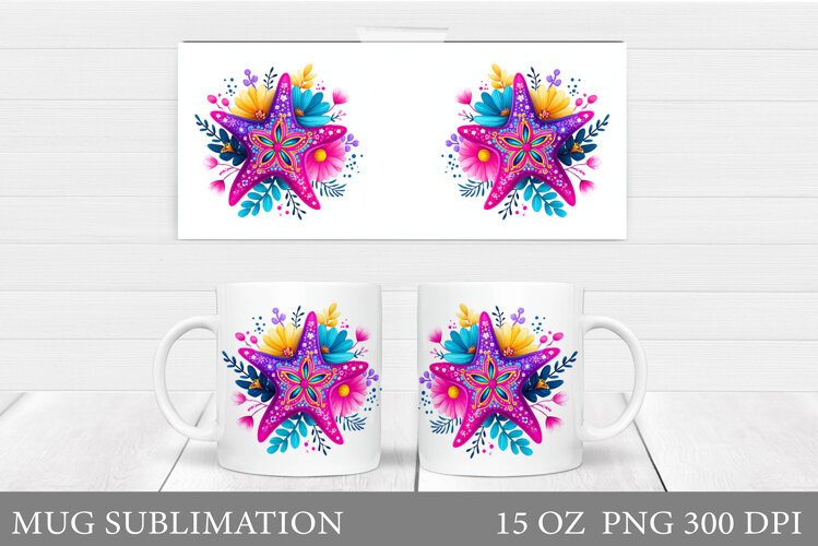 Starfish Mug Design. Starfish Sublimation example image 1