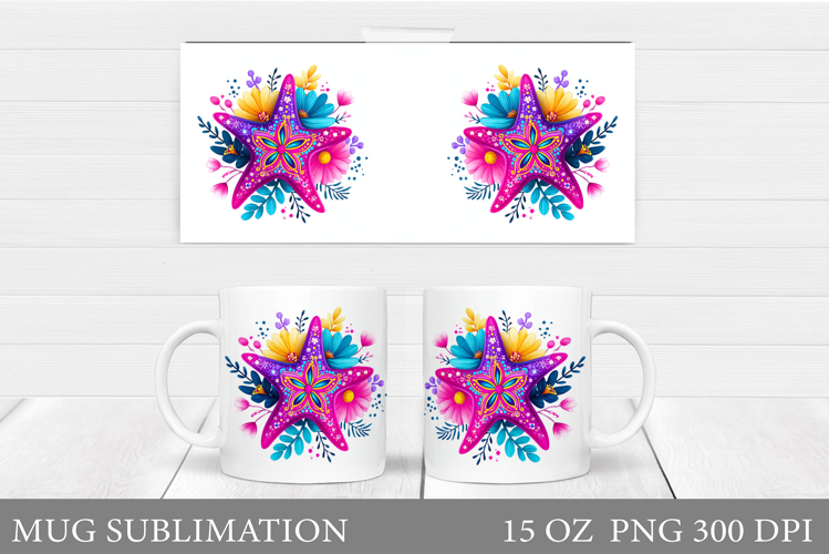 Starfish Mug Design. Starfish Sublimation