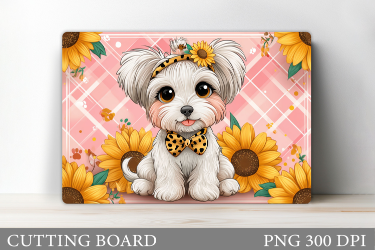 Cute Dog Cutting Board Design. Cute Dog Sublimation