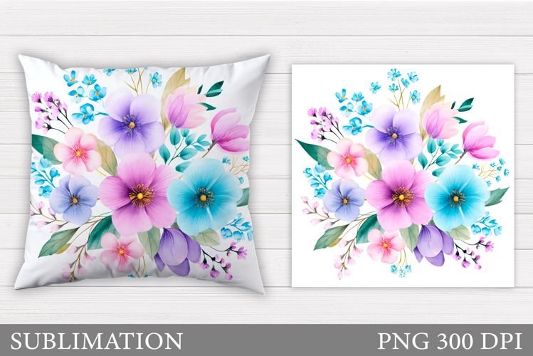 Floral Pillow Design. Flowers Pillow Sublimation