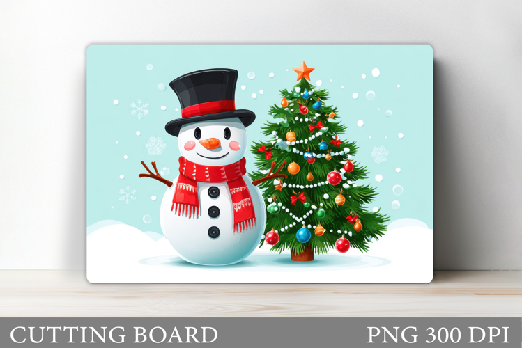 Christmas Cutting Board. Snowman Cutting Board Sublimation