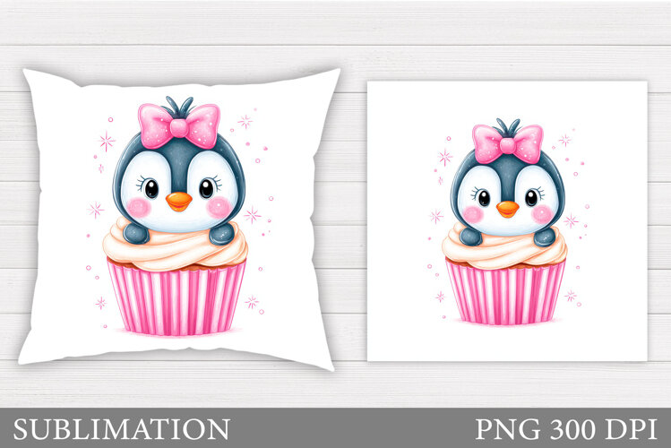 Christmas Penguin Pillow. Christmas Pillow Sublimation example image 1