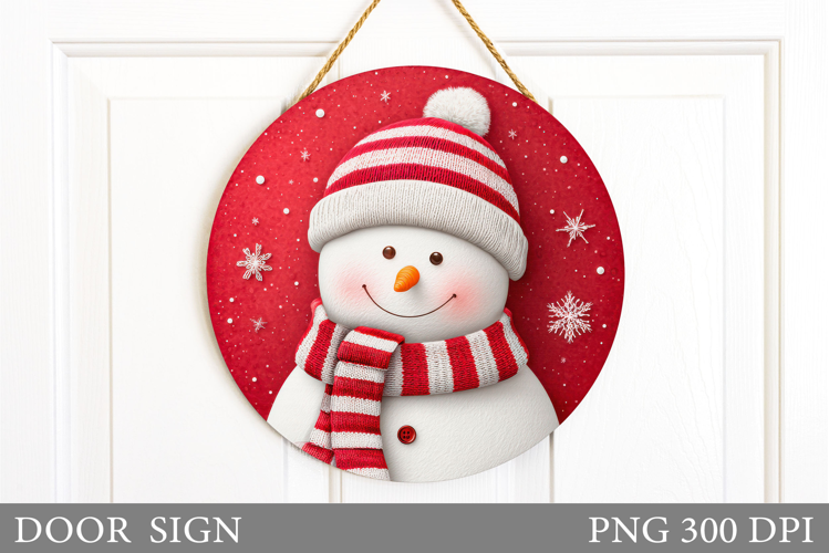 Snowman Door Sign Sublimation. Christmas Door Sign Design