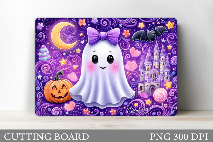Ghost Cutting Board Sublimation. Halloween Cutting Board