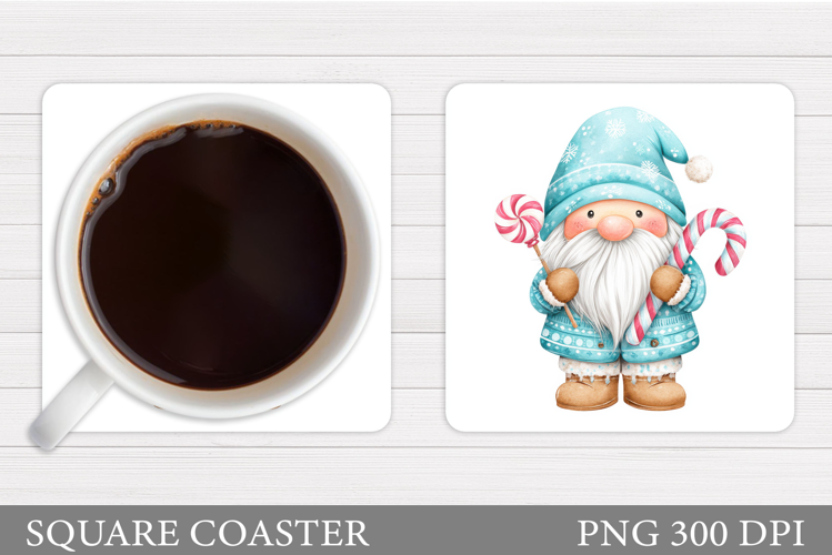 Christmas Gnome Coaster. Christmas Coaster Sublimation