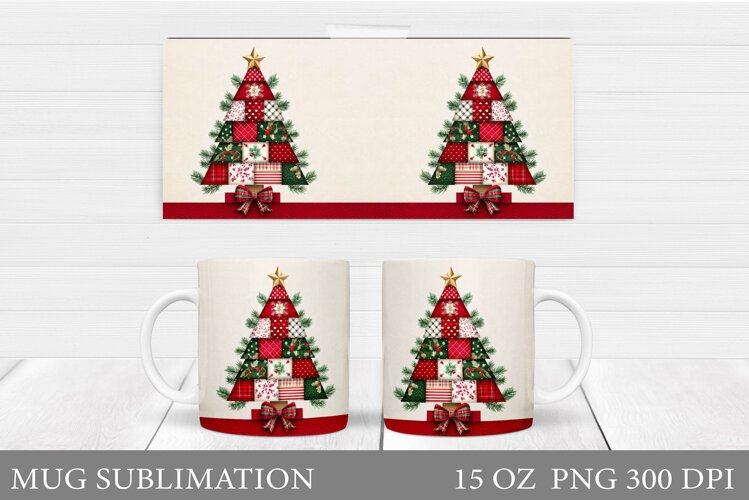 Christmas Tree Mug Design. Christmas Mug Sublimation example image 1