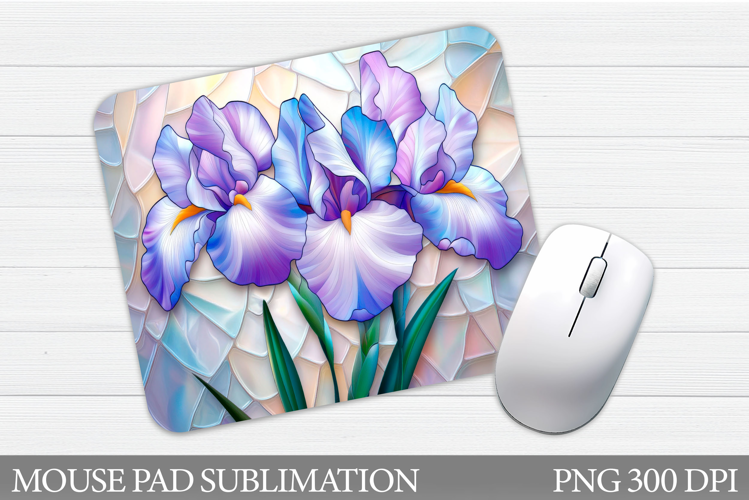 Irises Mouse Pad Sublimation. Floral Mouse Pad Design
