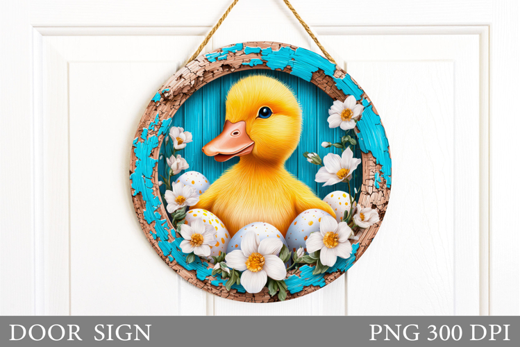 Easter Duck Door Sign Design. Easter Door Sign Sublimation