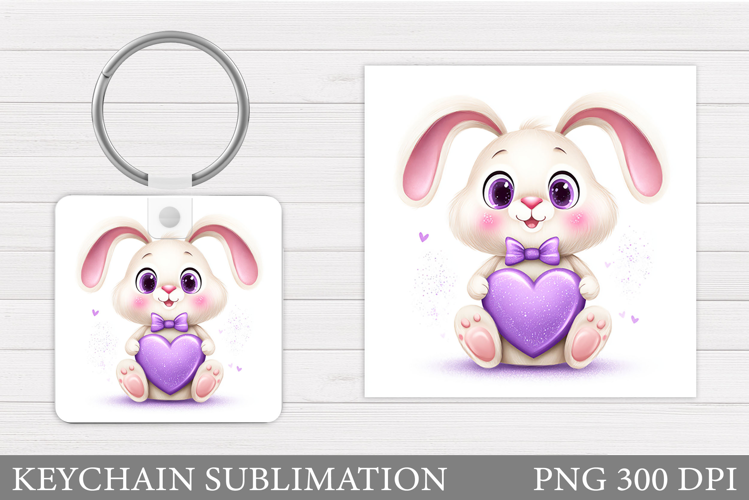 Cute Bunny Keychain Design. Valentines Bunny Keychain