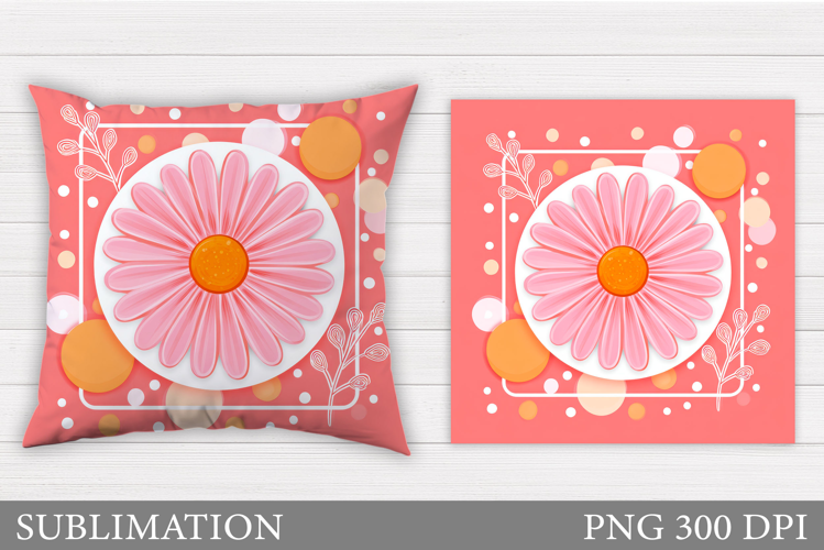 Floral Pillow Sublimation. Flowers Sublimation