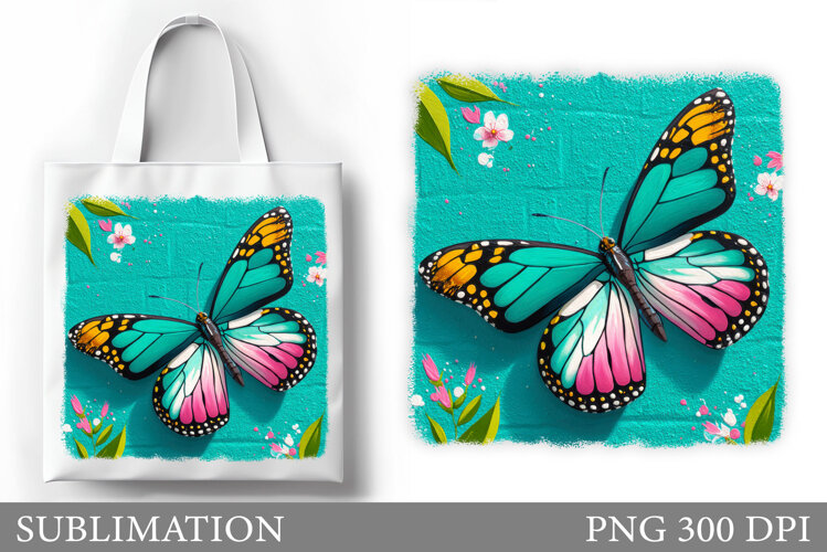 Butterfly Sublimation. Butterfly Tote Bag Sublimation example image 1