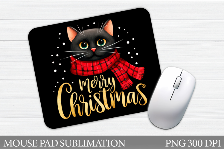Christmas Cat Mouse Pad. Christmas Mouse Pad Sublimation