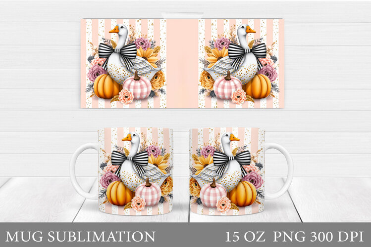 Fall Goose Mug Design. Fall Goose Sublimation example image 1