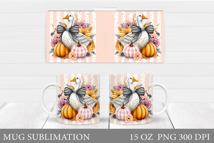 Fall Goose Mug Design. Fall Goose Sublimation