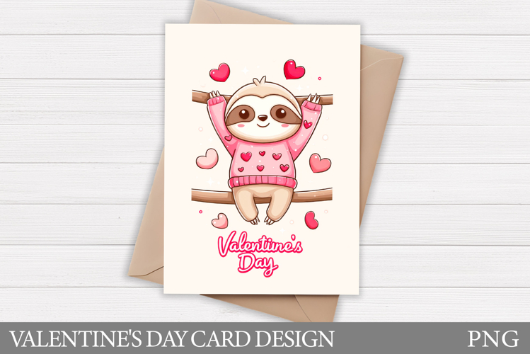 Valentines Sloth Card Design. Valentines Card Printable