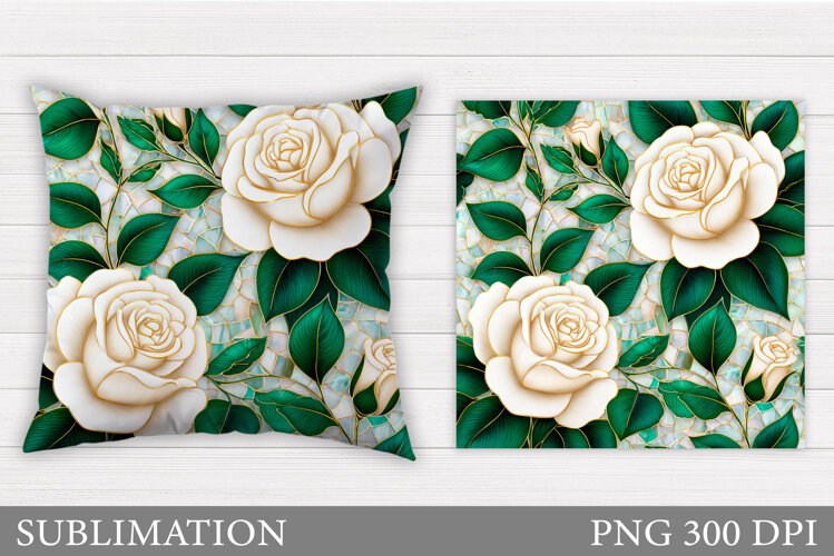 Roses Pillow Sublimation. Flowers Sublimation example image 1