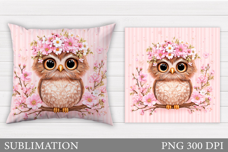 Cute Owl Pillow Design. Cute Owl Sublimation