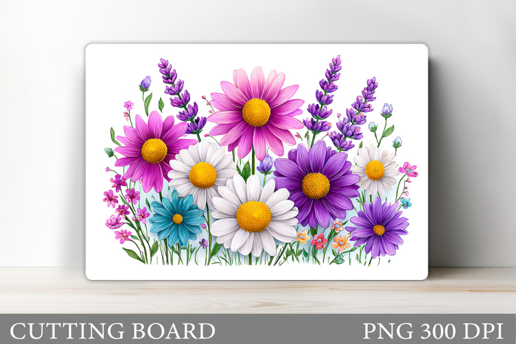Flowers Cutting Board Sublimation. Wildflowers Cutting Board